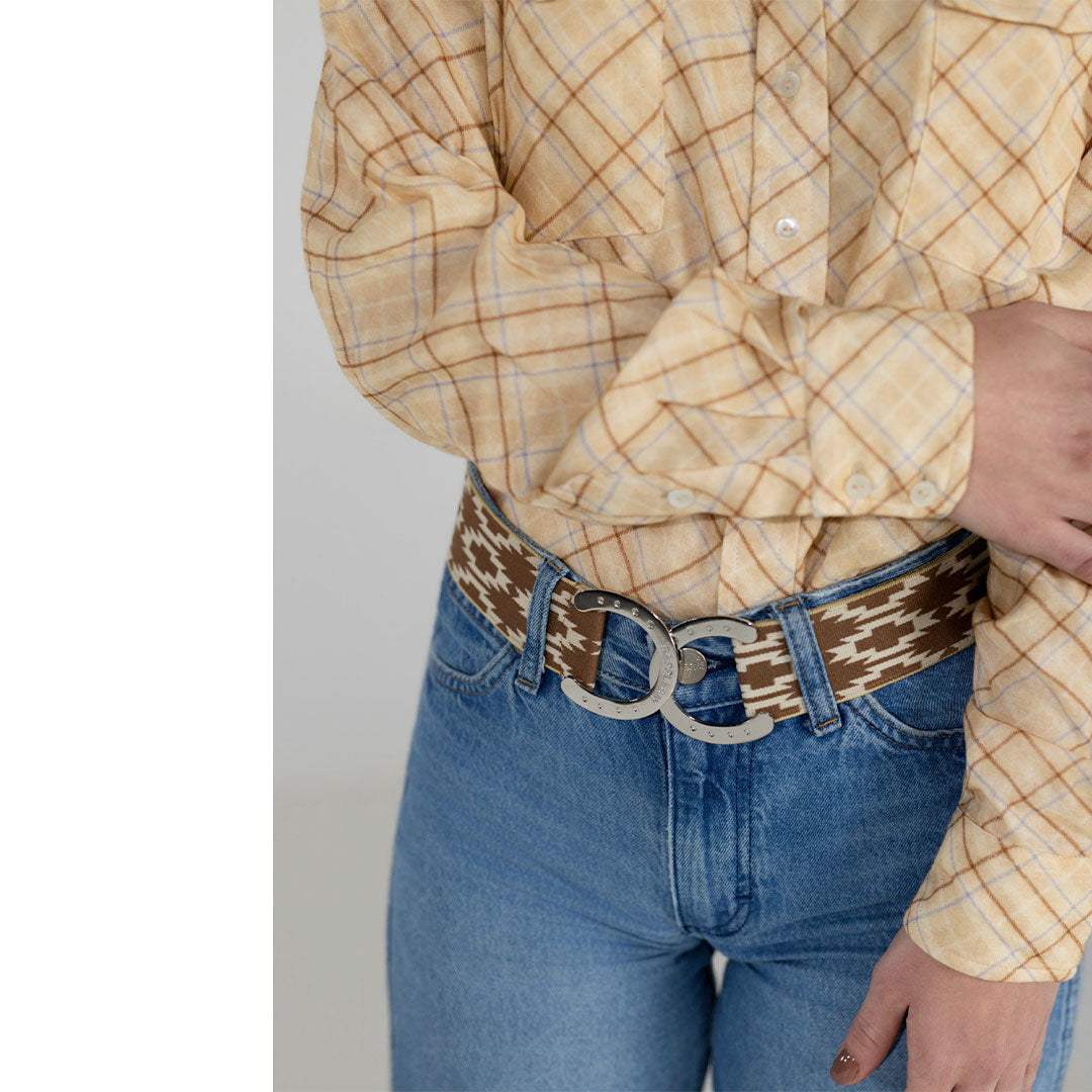 Dapplebay Spring Plaid Breezy Button Up Top-Tan - Breeches.com - Flyclothing LLC