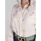 Dapplebay Dragonfly Meadow Breezy Button Up Top-Light Pink - Breeches.com - Flyclothing LLC