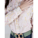 Dapplebay Dragonfly Meadow Breezy Button Up Top-Light Pink - Breeches.com - Flyclothing LLC