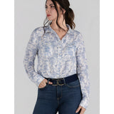 Dapplebay Equestrian Toile Breezy Button Up Top-Moonrise