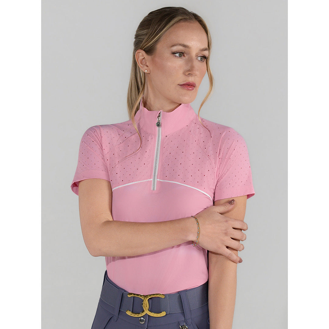 Dapplebay Lady 1/4 Zip Aircut SS Riding Top-Ballet Pink - Breeches.com - Flyclothing LLC