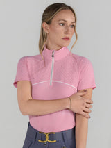 Dapplebay Lady 1/4 Zip Aircut SS Riding Top-Ballet Pink - Breeches.com - Flyclothing LLC