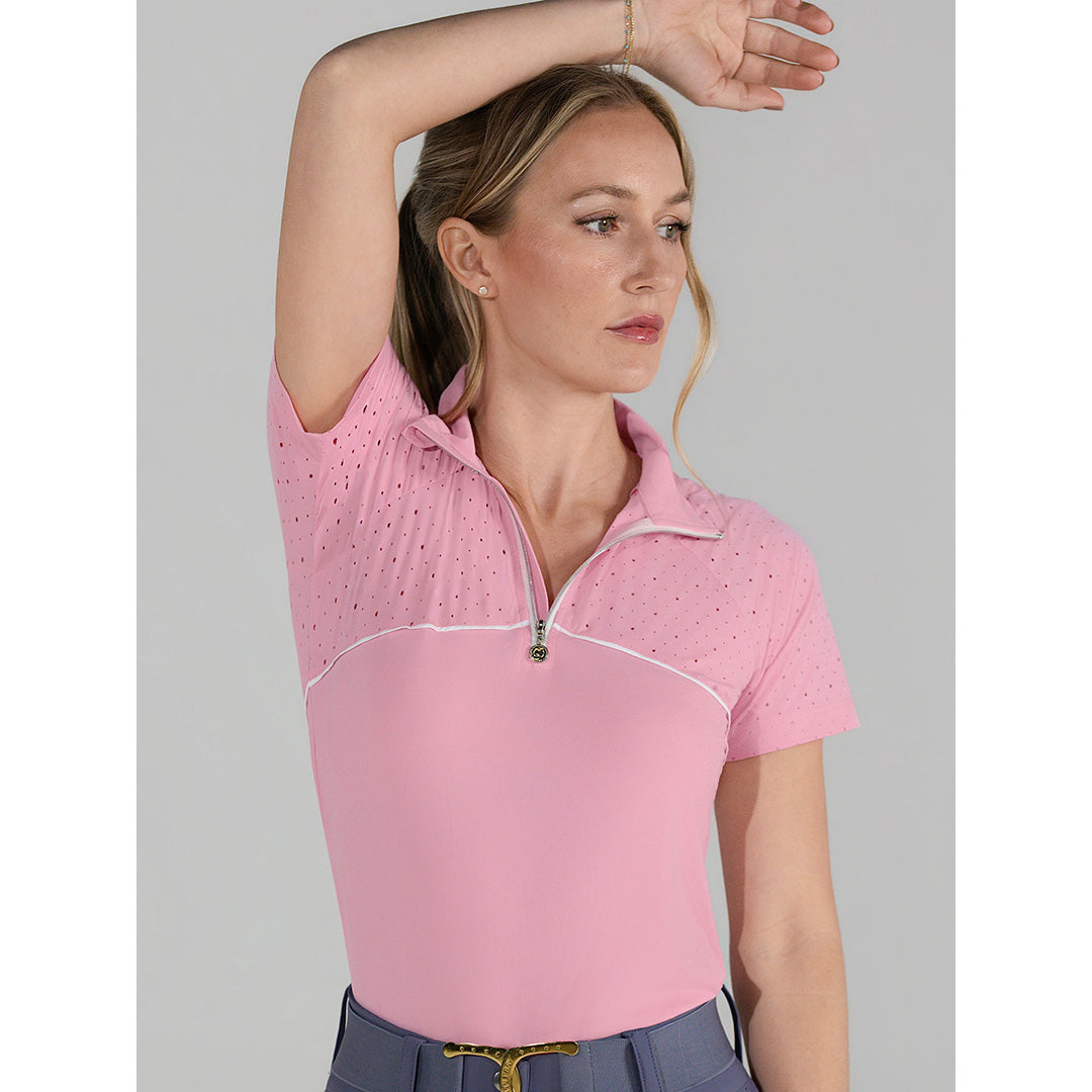 Dapplebay Lady 1/4 Zip Aircut SS Riding Top-Ballet Pink - Breeches.com - Flyclothing LLC