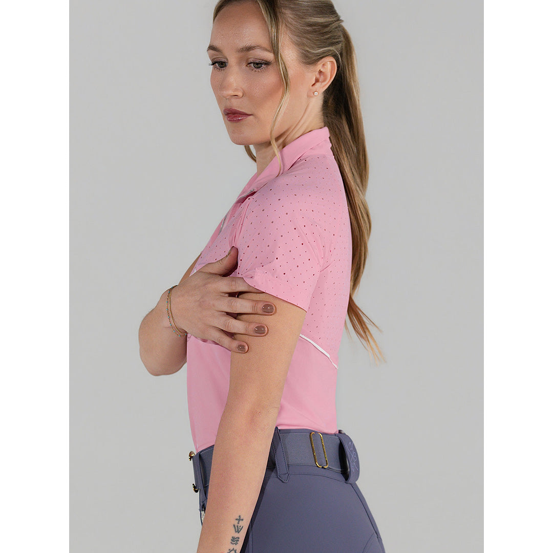 Dapplebay Lady 1/4 Zip Aircut SS Riding Top-Ballet Pink - Breeches.com - Flyclothing LLC
