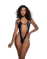 Roma Costume 1pc Embossed Velvet Deep Plunge Romper - Roma Costume - Flyclothing LLC