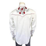 Rockmount Ranch Wear Men's Ivory Floral & Horseshoe Embroidery Western Shirt - Rockmount Clothing - Flyclothing LLC