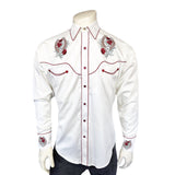 Rockmount Ranch Wear Men's Ivory Floral & Horseshoe Embroidery Western Shirt - Rockmount Clothing - Flyclothing LLC
