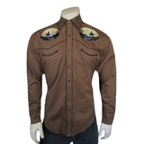 Rockmount Ranch Wear Men's Brown Cowboy Sunset Embroidered Western Shirt - Rockmount Clothing - Flyclothing LLC