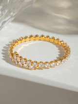 Stainless Steel Inlaid Zircon Bracelet - Trendsi - Flyclothing LLC