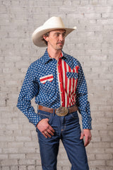 Rockmount Ranch Wear Men's American Flag 2-Tone Western Shirt - Made in USA! - Rockmount Clothing - Flyclothing LLC