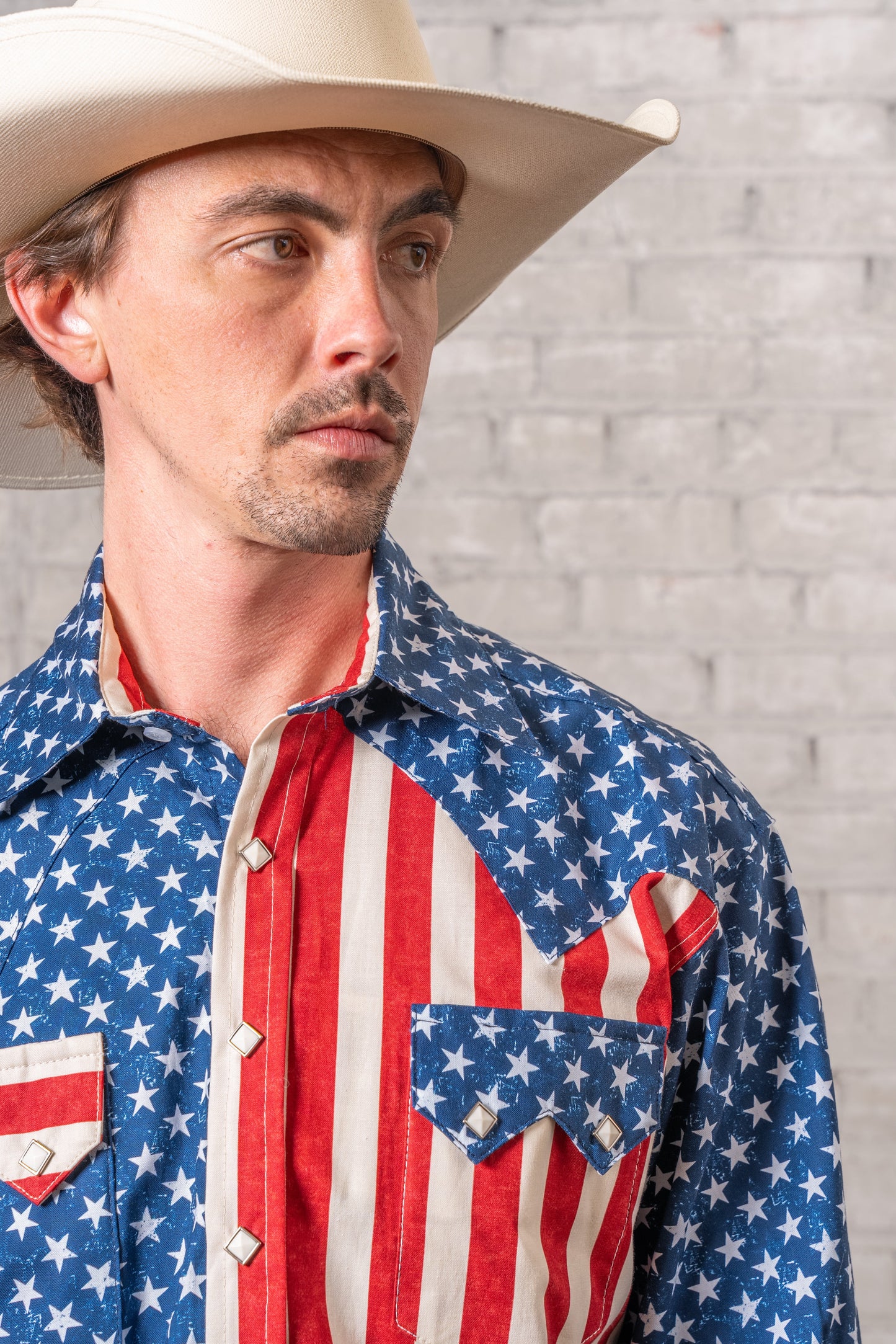 Rockmount Ranch Wear Men's American Flag 2-Tone Western Shirt - Made in USA! - Rockmount Clothing - Flyclothing LLC