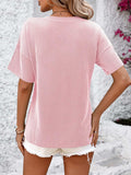 V-Neck Dropped Shoulder T-Shirt - Trendsi - Flyclothing LLC