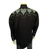 Rockmount Ranch Wear mens black boot design embroidered western shirt - Rockmount Clothing - Flyclothing LLC