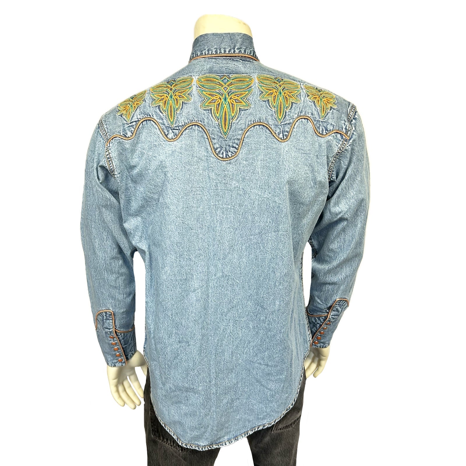 Rockmount Ranch Wear Women's Denim Boot Bug Embroidered Western Shirt - Rockmount Clothing - Flyclothing LLC