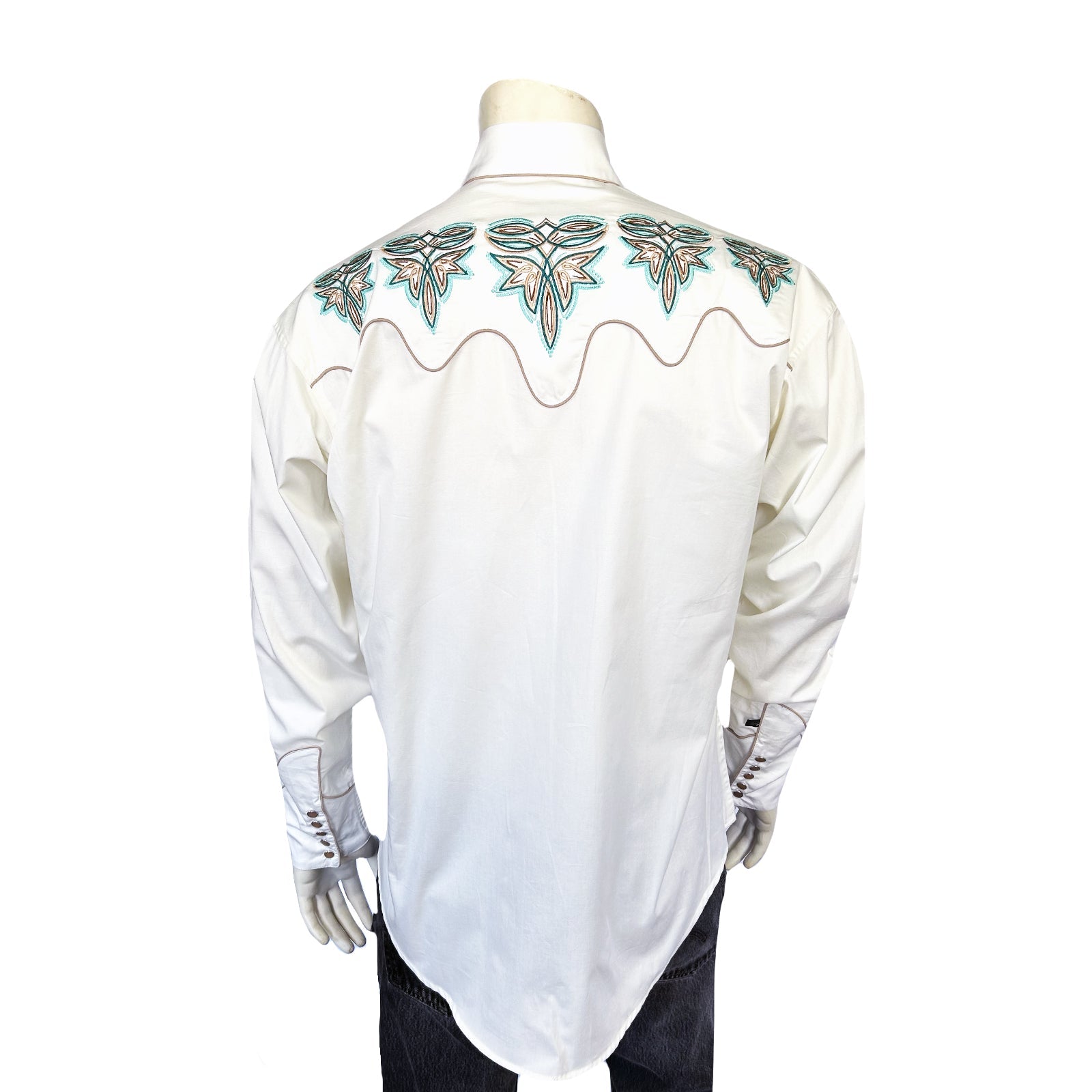 Rockmount Ranch Wear Men's Ivory Boot Bug Embroidered Western Shirt - Rockmount Clothing - Flyclothing LLC