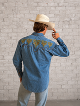 Rockmount Ranch Wear Men's Denim Boot Bug Embroidered Western Shirt - Rockmount Clothing - Flyclothing LLC