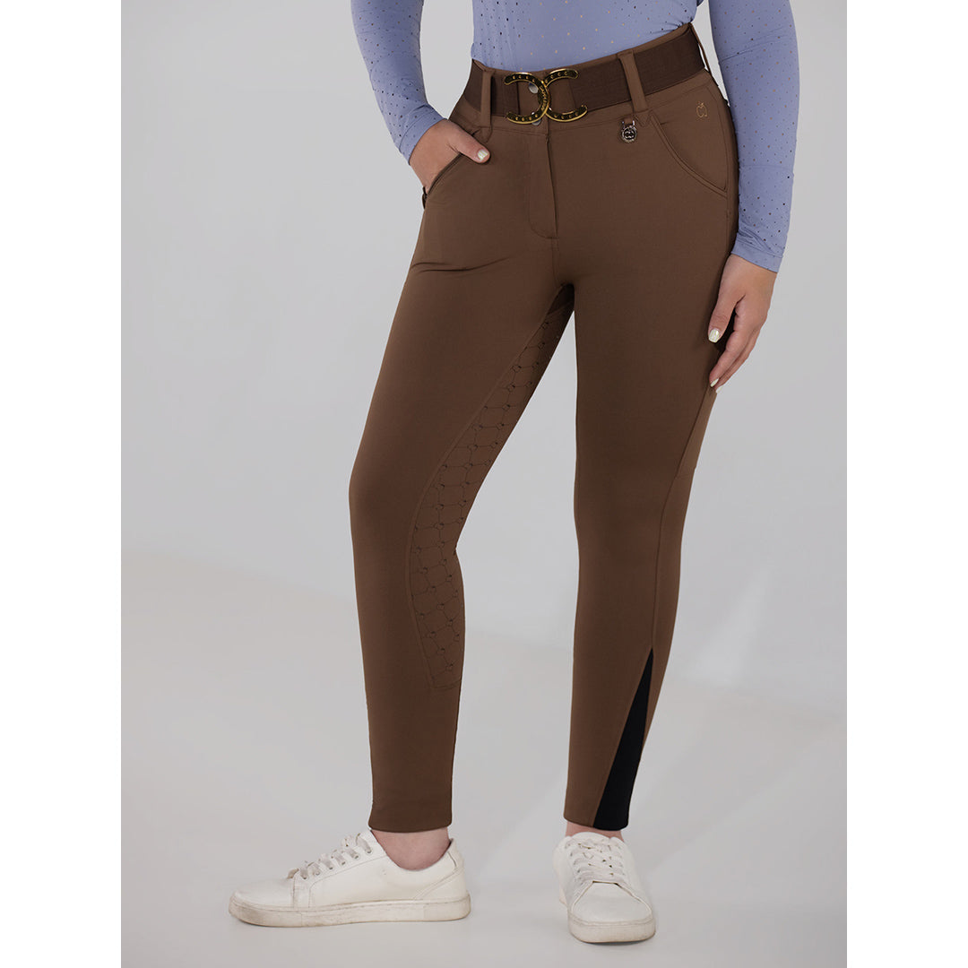 Dapplebay Hybrid Silicone Full Seat Breeches-Chestnut - Breeches.com - Flyclothing LLC