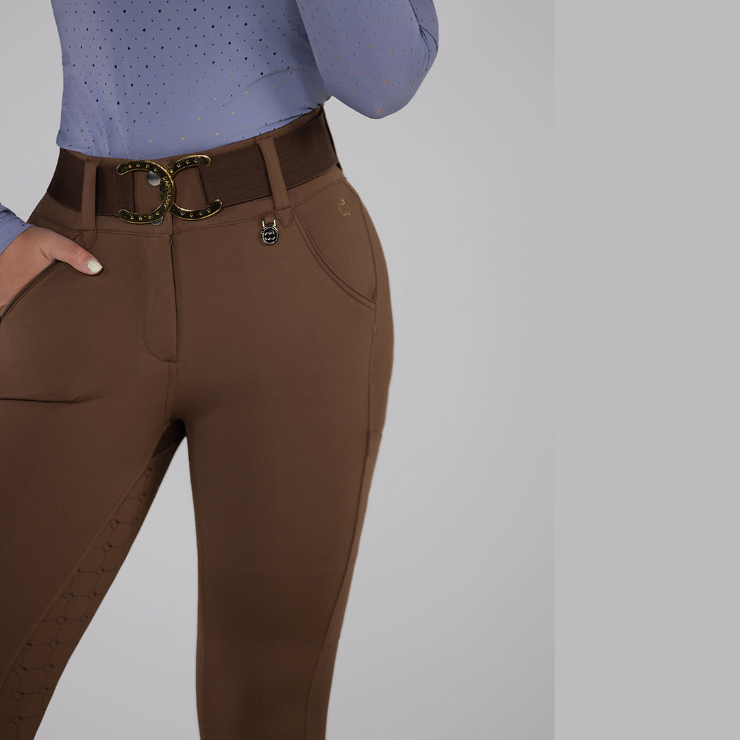 Dapplebay Hybrid Silicone Full Seat Breeches-Chestnut - Breeches.com - Flyclothing LLC