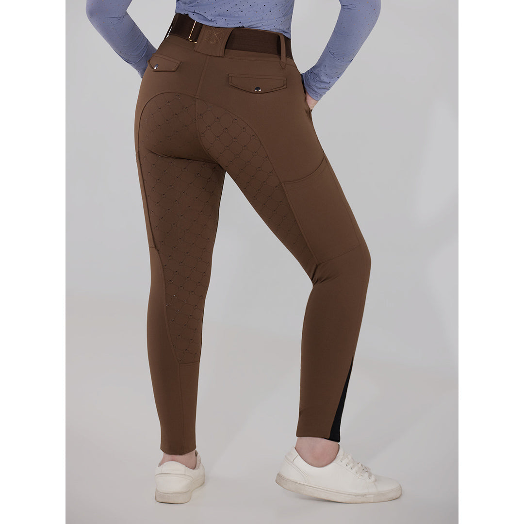 Dapplebay Hybrid Silicone Full Seat Breeches-Chestnut - Breeches.com - Flyclothing LLC