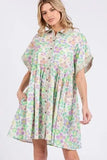 SAGE+FIG Floral Babydoll Short Sleeves Dress - Trendsi