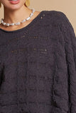 POL Round Neck Cable Knit Cropped Sweater - Trendsi