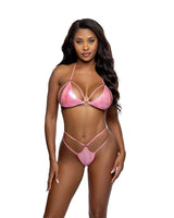 Roma Costume 2PC Iridescent Foil Ring Bikini Set - Baby Blue