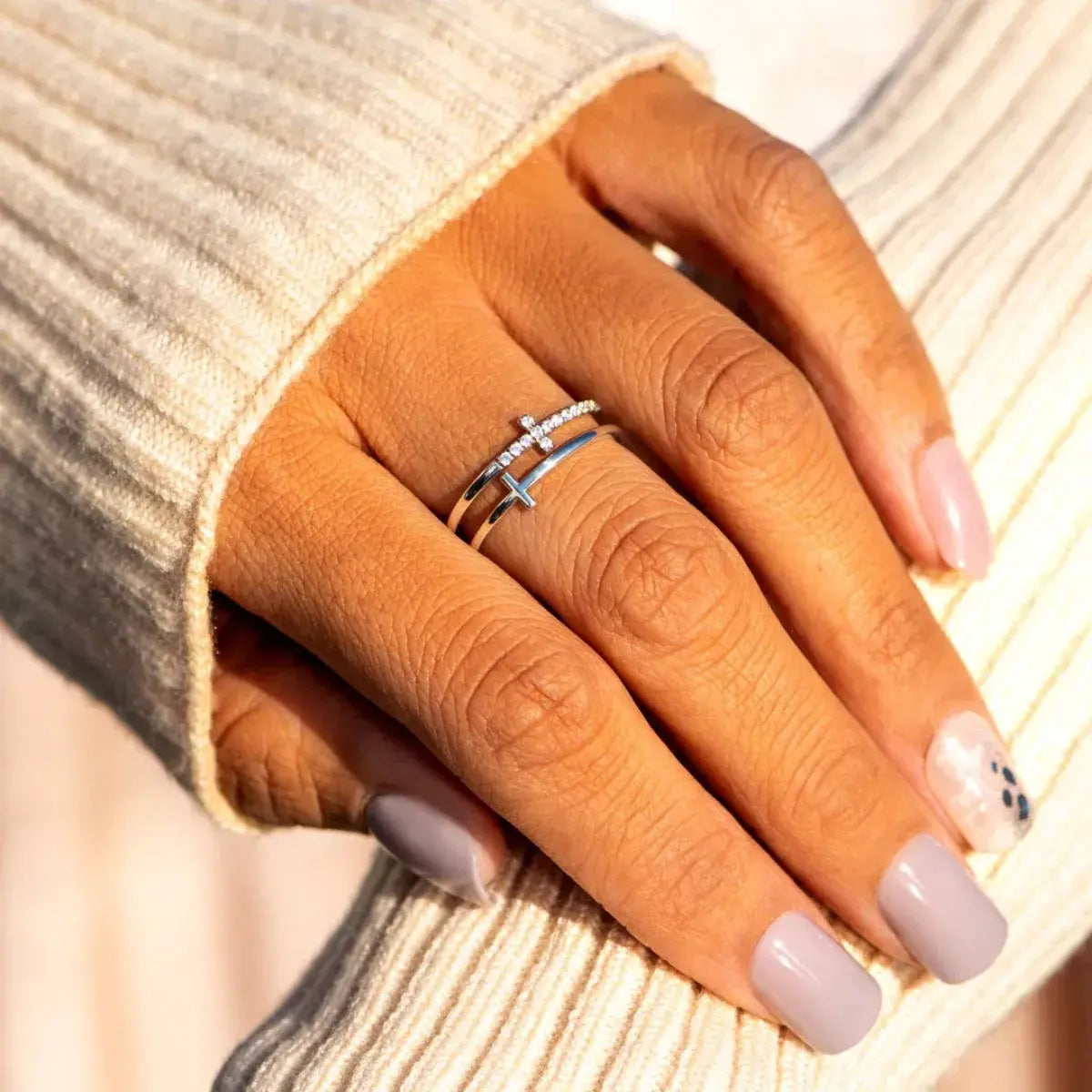 Double Band Cross Ring - Trendsi - Flyclothing LLC