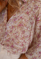 Printed Collared Neck Long Sleeve Shirt - Trendsi - Flyclothing LLC