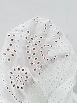 Eyelet Solid Collared Neck Half Sleeve Shirt - Trendsi - Flyclothing LLC