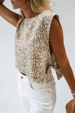 Leopard Print Tie-Side Tank Top - Trendsi - Flyclothing LLC