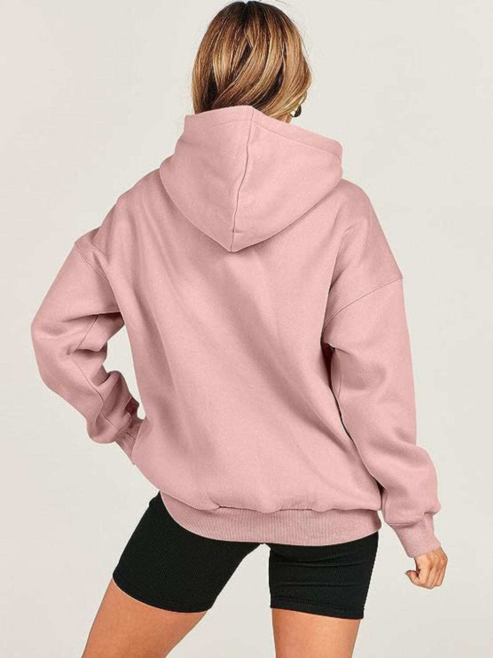 Dropped Shoulder Long Sleeve Hoodie - Trendsi - Flyclothing LLC