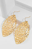Brass Cutout Leaf Shape Earrings - Trendsi