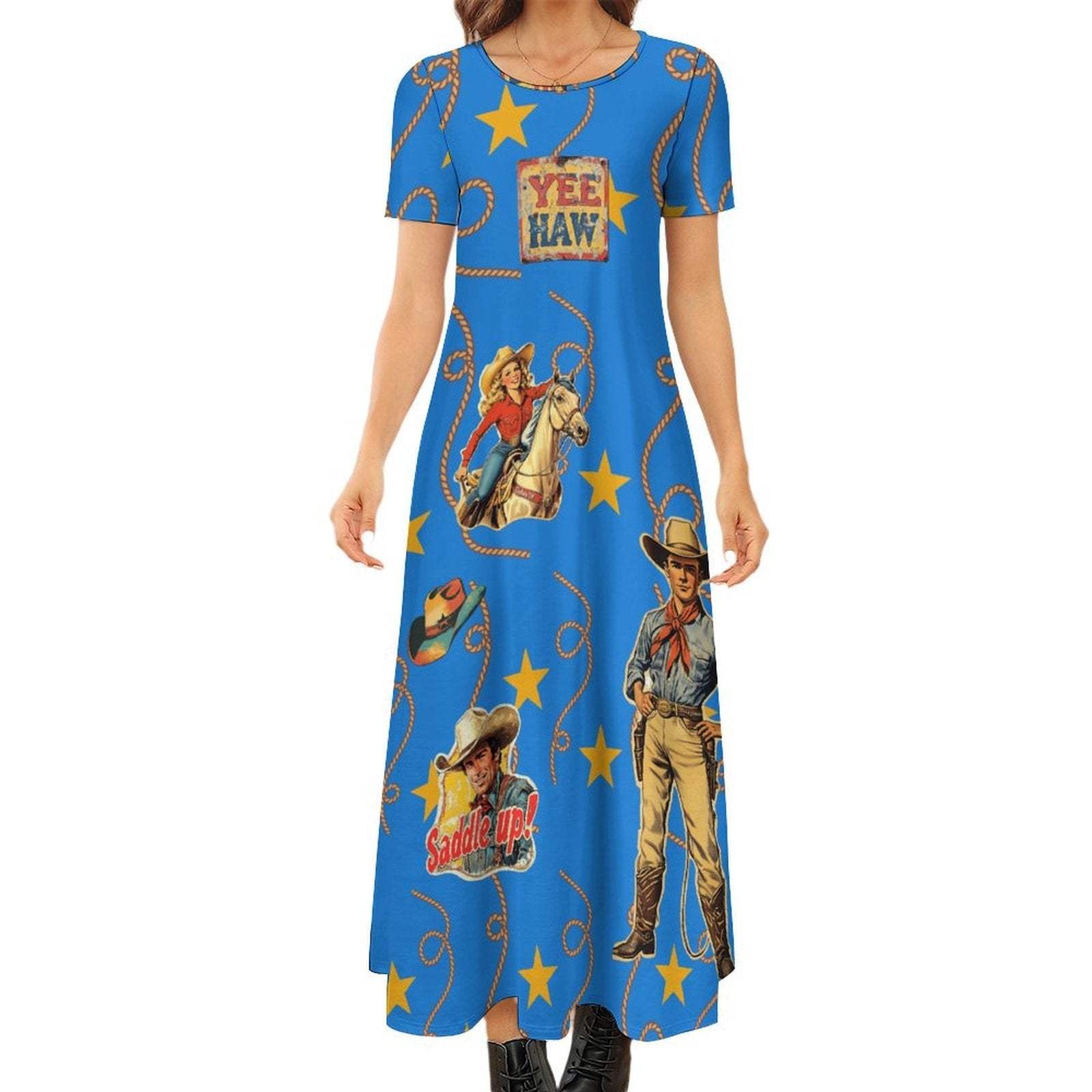 Baha Ranch Vintage Cowgirl Western Dress - Baha Ranch Western Wear - Flyclothing LLC