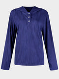 Textured Long Sleeve Hoodie - Trendsi - Flyclothing LLC