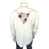 Rockmount Ranch Wear red roses steerhead embroidery for men - Rockmount Clothing - Flyclothing LLC