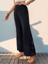 Lace Detail Wide Leg Pants - Trendsi - Flyclothing LLC
