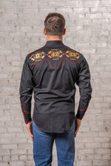 Rockmount Ranch Wear Men's Black Native American Embroidered Western Shirt - Rockmount Clothing - Flyclothing LLC
