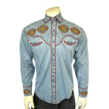 Rockmount Ranch Wear Men's Denim Native American Embroidered Western Shirt - Rockmount Clothing - Flyclothing LLC
