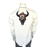 Rockmount Ranch Wear men s ivory bison skull rider embroidered western shirt - Rockmount Clothing - Flyclothing LLC