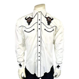 Rockmount Ranch Wear men s ivory bison skull rider embroidered western shirt - Rockmount Clothing - Flyclothing LLC