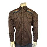 Rockmount Ranch Wear Men's Brown Bison & Mountain Embroidered Shirt - Rockmount Clothing - Flyclothing LLC