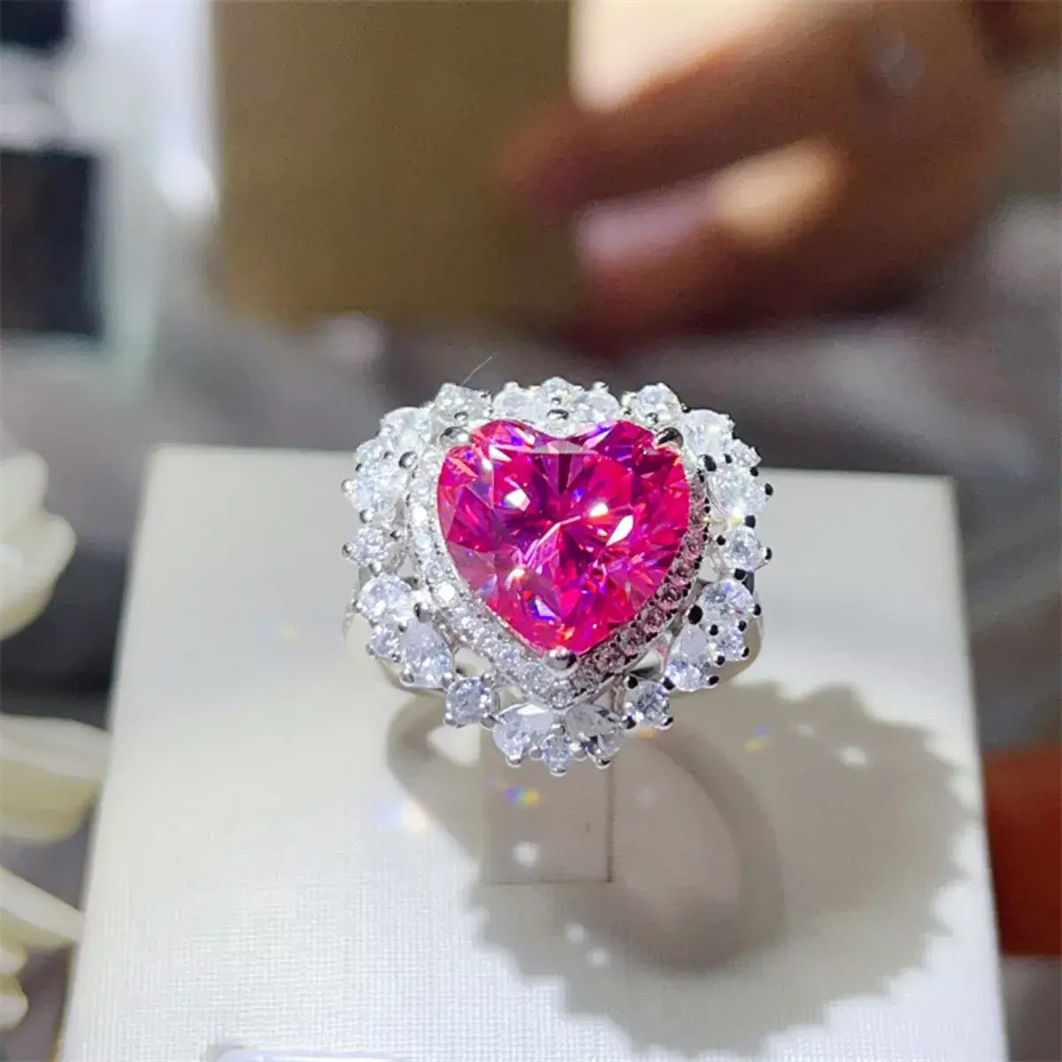 5 Carat Moissanite 925 Sterling Silver Heart-Shaped Ring - Trendsi - Flyclothing LLC