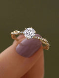 925 Sterling Silver Inlaid Zircon Ring - Trendsi