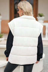 Zip Up Puffer Vest Coat with Pockets - Trendsi - Flyclothing LLC