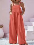 Plus Size Square Neck Wide Leg Overalls - Trendsi - Flyclothing LLC