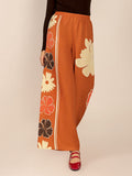 Printed Elastic Waist Wide Leg Pants - Trendsi