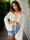 Openwork Flare Sleeve Cover-Up - Trendsi