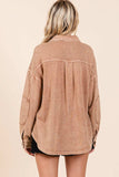 Mittoshop Mineral Wash French Terry Elbow Patch Shacket - Trendsi - Flyclothing LLC