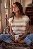 SO ME Soft Fuzzy Multi Color Stripe Cozy Sweater Top - Trendsi - Flyclothing LLC