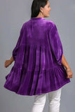 Umgee Full Size Button Down Tiered Back High Low Shirt - Trendsi - Flyclothing LLC